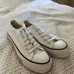 Stylish White Platform Converse Sneakers